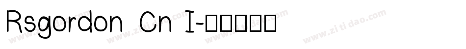 Rsgordon Cn I字体转换